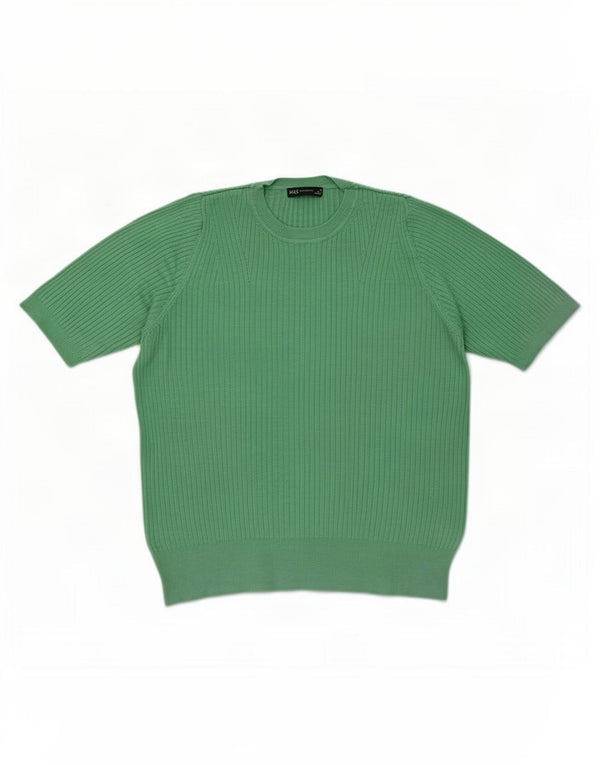 Marks & Spencer Womens Crew Neck Jumper Sweater UK 14 Large Green