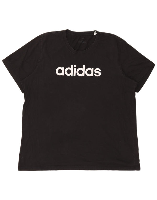 Adidas Herren Grafik T-Shirt Top 2XL Schwarz Baumwolle