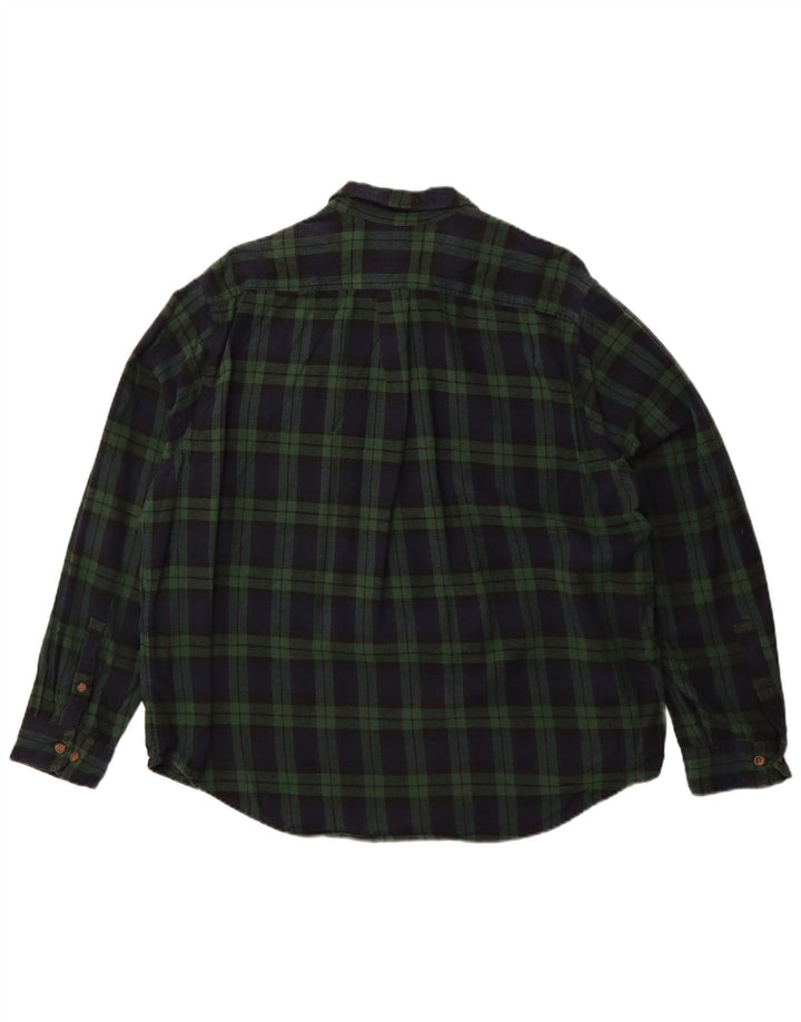 Eddie Bauer Herren-Flanellhemd 2XL, grün kariert, Baumwolle