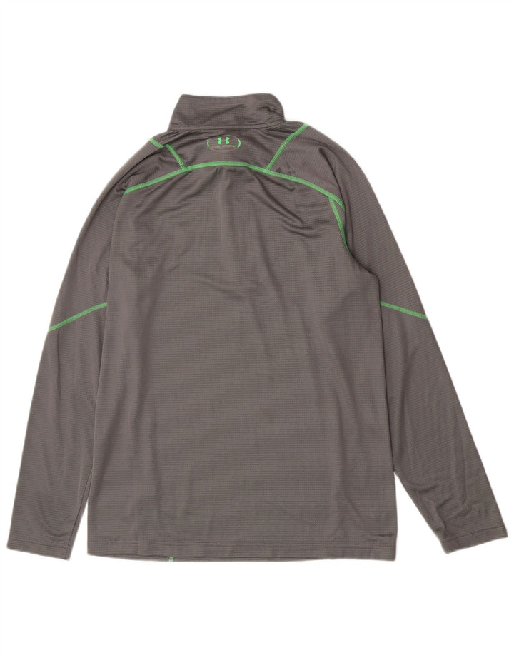 Under Armour Herren-Oberteil mit Reißverschluss, langärmlig, groß, grau, Polyester, Sport