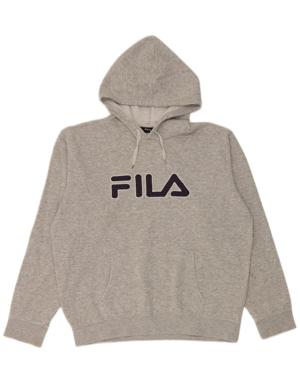 Fila Herren-Kapuzenpullover mit Grafik, groß, grau gefleckt