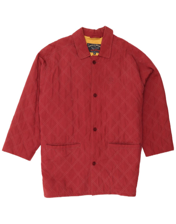 Paul & Shark Herren Steppmantel UK 44 2XL Burgunderrote Seide
