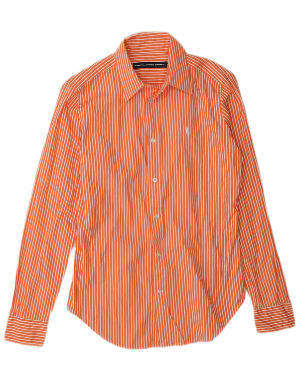 Ralph Lauren Damenhemd US 4 Small Orange gestreift aus Baumwolle