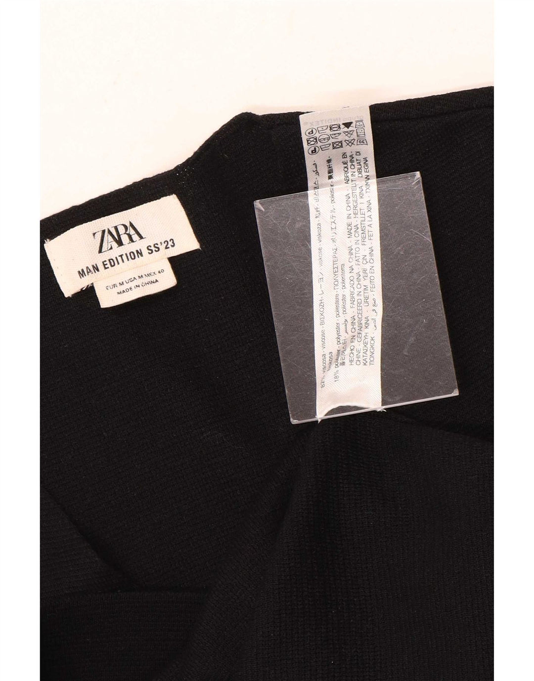 Zara Herren Weste Tank Top Medium Schwarz Viskose