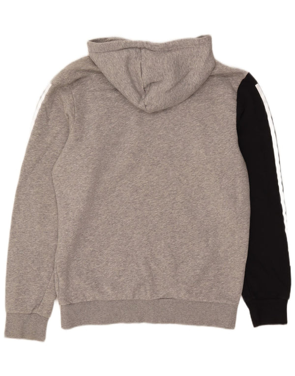 Adidas Herren Graphic Hoodie Pullover Mittelgraue Colourblock-Baumwolle
