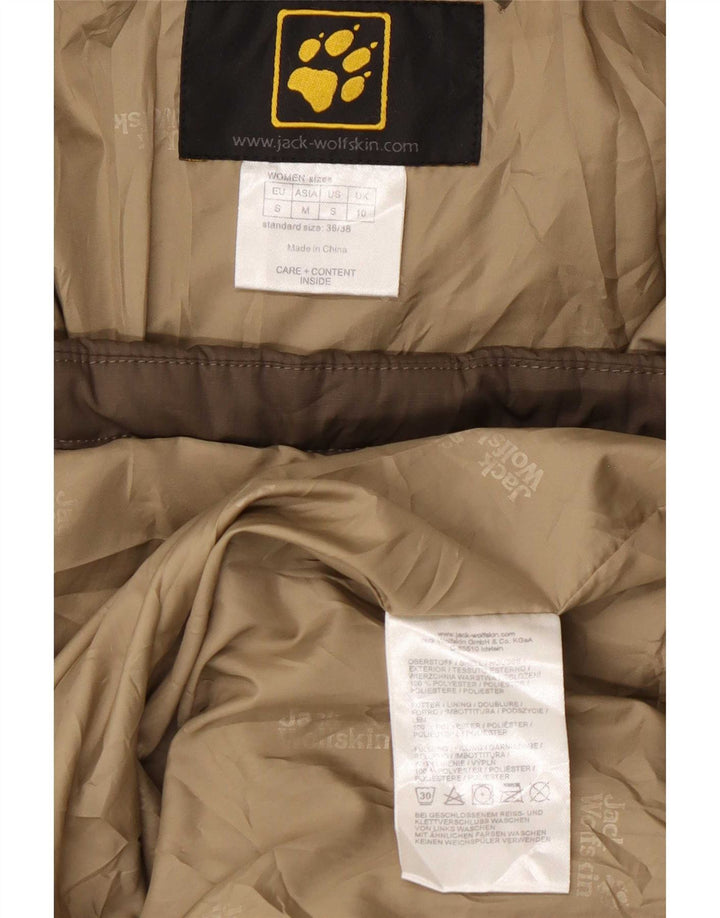 Jack Wolfskin Damen Kapuzenmantel, gepolstert, UK 10, Größe S, Khaki, Polyester