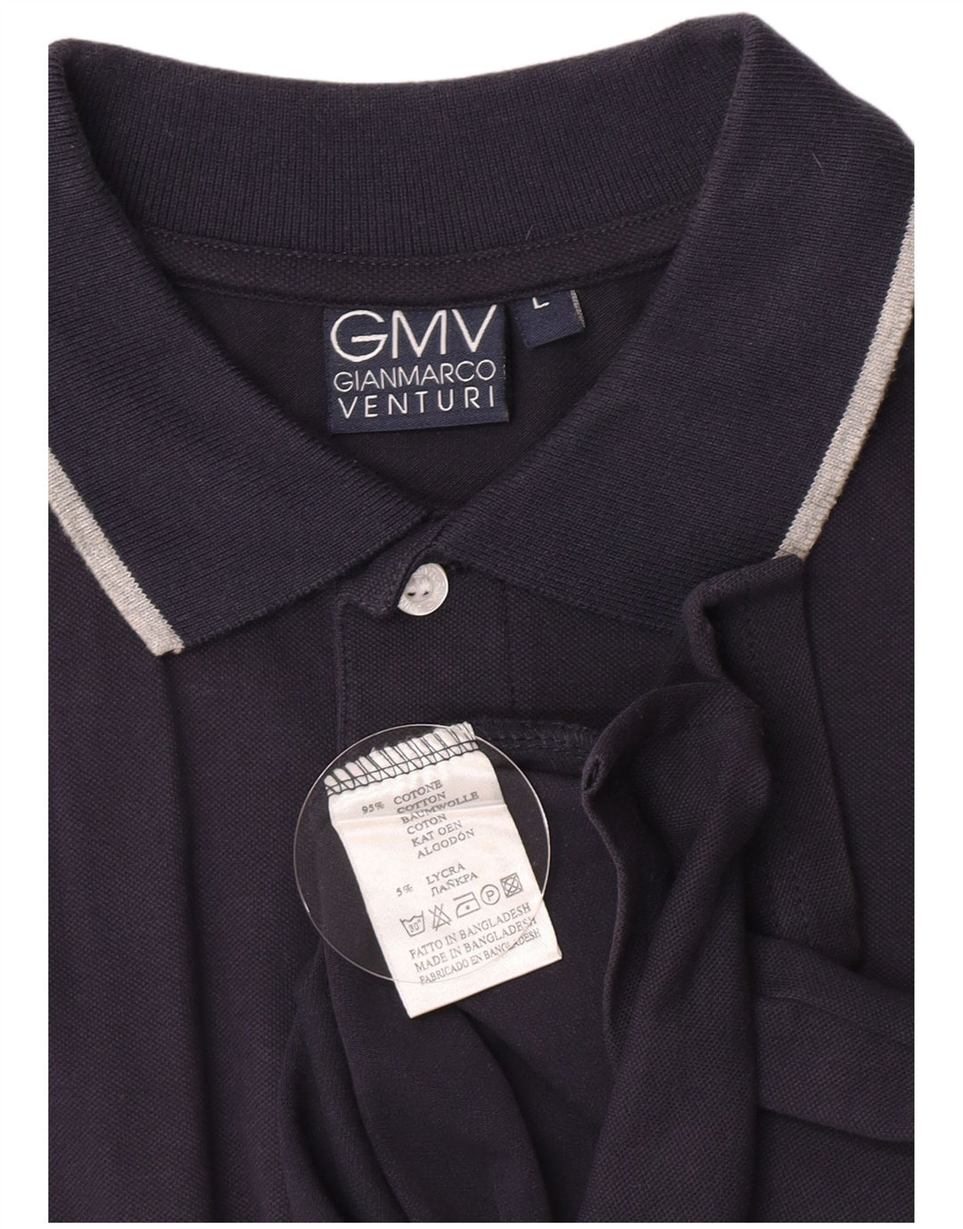 Gianmarco Venturi Herren-Poloshirt, große marineblaue Baumwolle