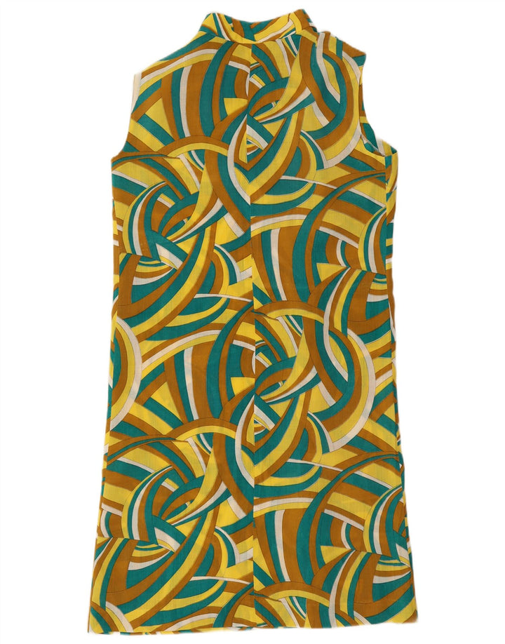 Vintage Damen Ärmelloses Etuikleid IT 48 XL Mehrfarbig Geometrisch
