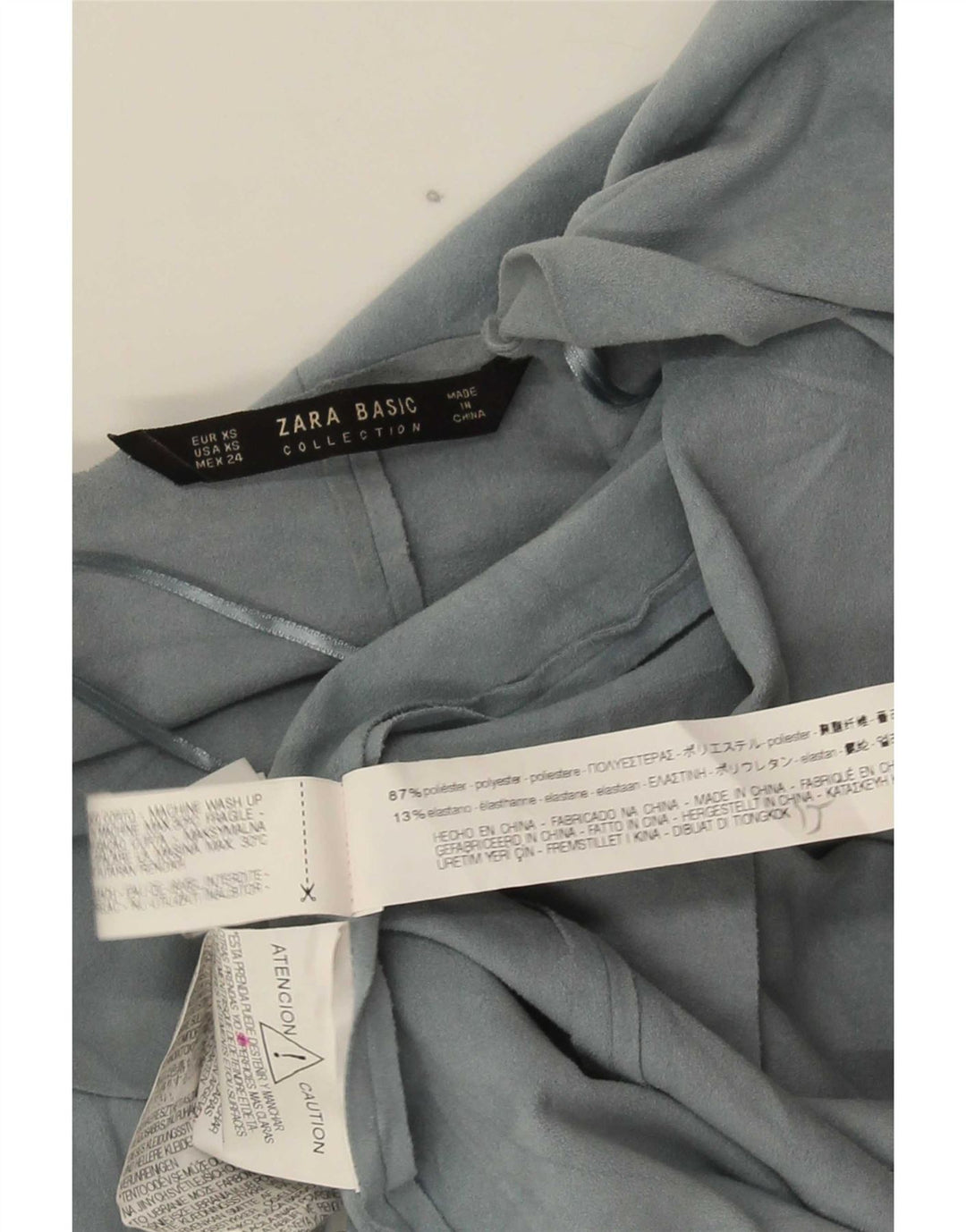 Zara Damen Asymmetrisches Cardigan-Oberteil UK 6 XS Blaues Polyester
