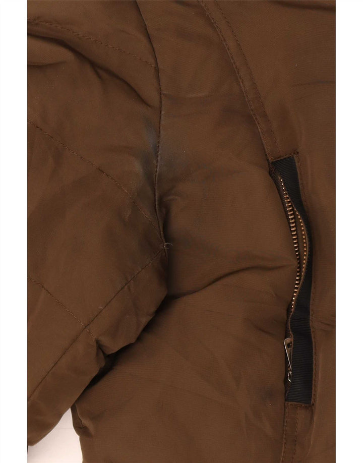 Zara Damen-Jacke mit Kapuze, gepolstert, Größe 44, Khaki