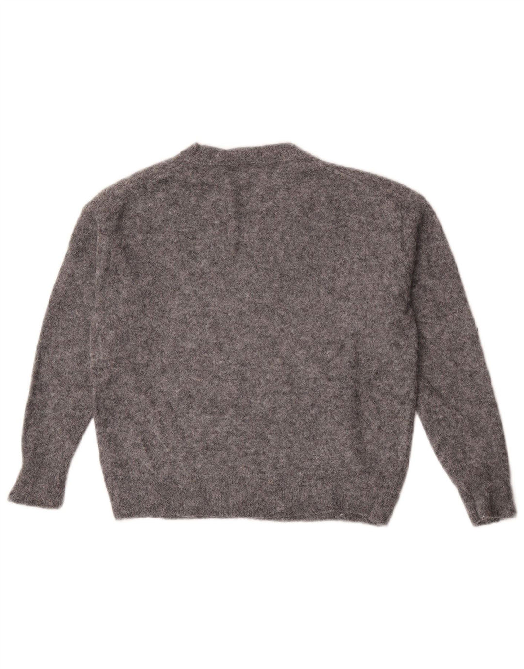 Zara Damen-Pullover, übergroß, V-Ausschnitt, Gr. 10, Größe S, Grau meliert