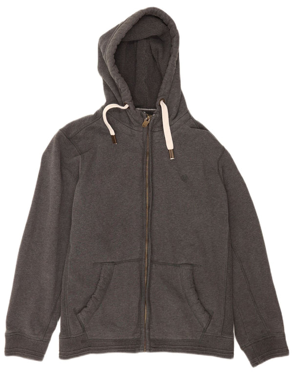 Fat Face Herren-Kapuzenpullover mit Reißverschluss, groß, aus grauer Baumwolle