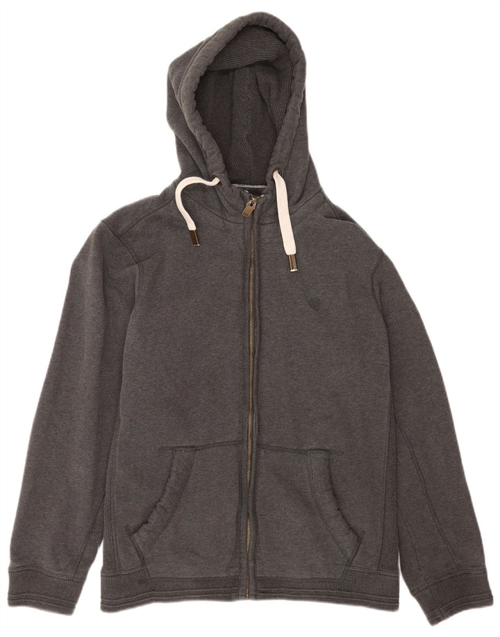 Fat Face Herren-Kapuzenpullover mit Reißverschluss, groß, aus grauer Baumwolle