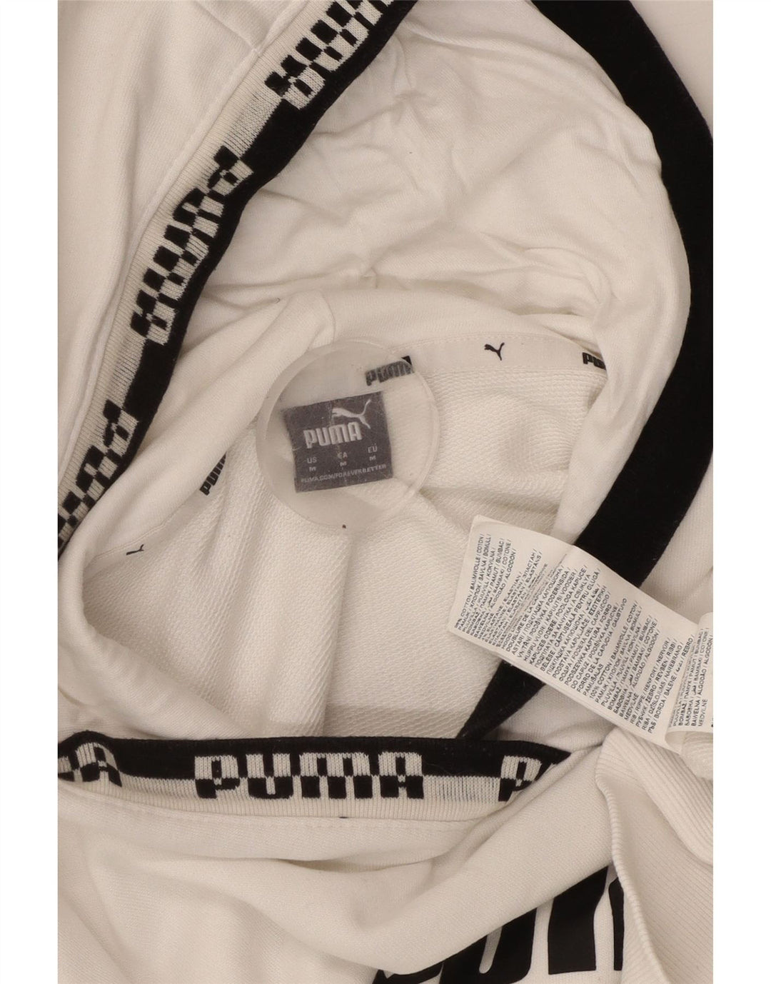 PUMA Damen Graphic Hoodie Pullover UK 14 Mittelweiße Baumwolle