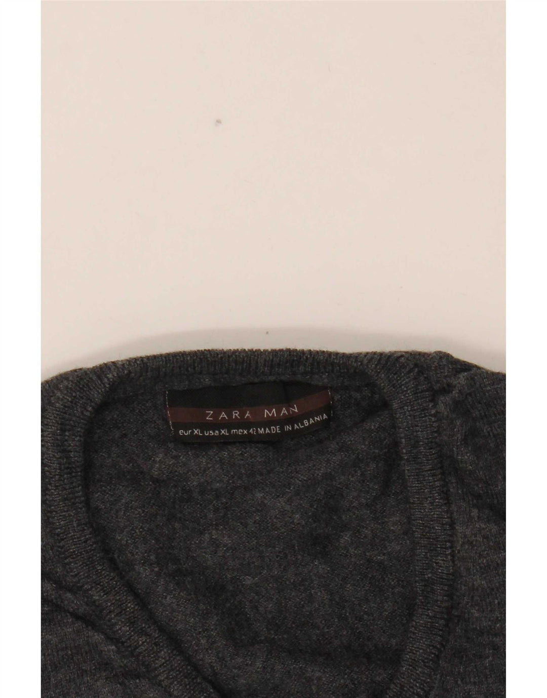 Zara Herren V-Ausschnitt Pullover Pullover XL Grau