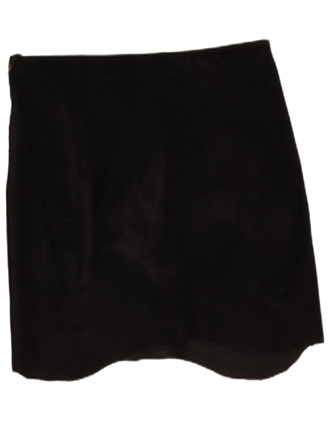 Vintage Damen Wildleder Asymmetrischer Rock W32 Groß Schwarz