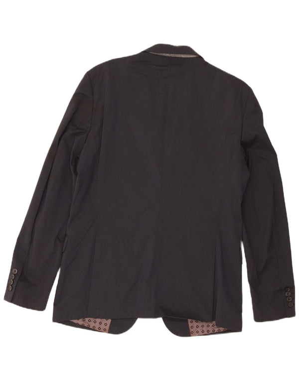 Zara Herren-Blazer mit 2 Knöpfen, EU 52, groß, marineblau, Nadelstreifen