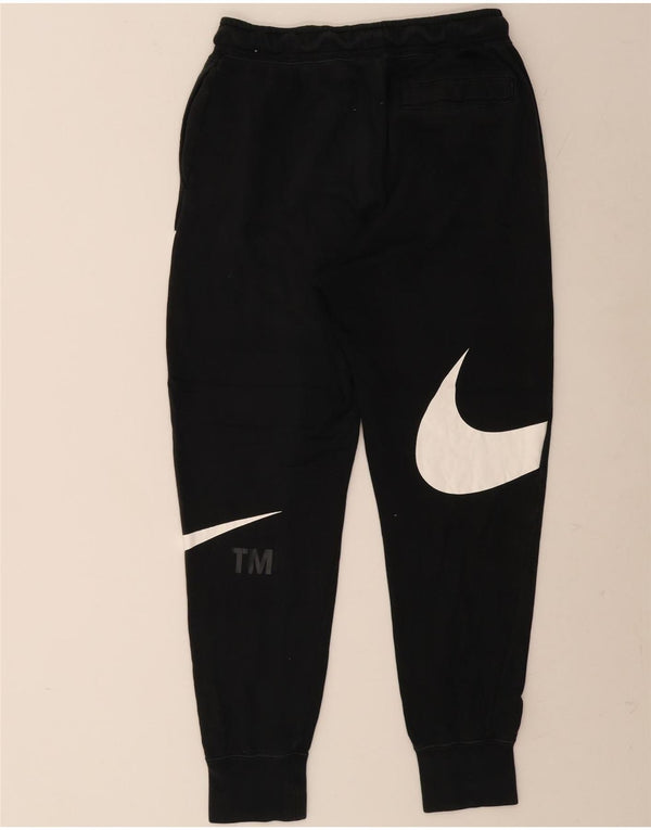 Nike Mens Swoosh Graphic Tracksuit Trousers Joggers Medium Black Cotton