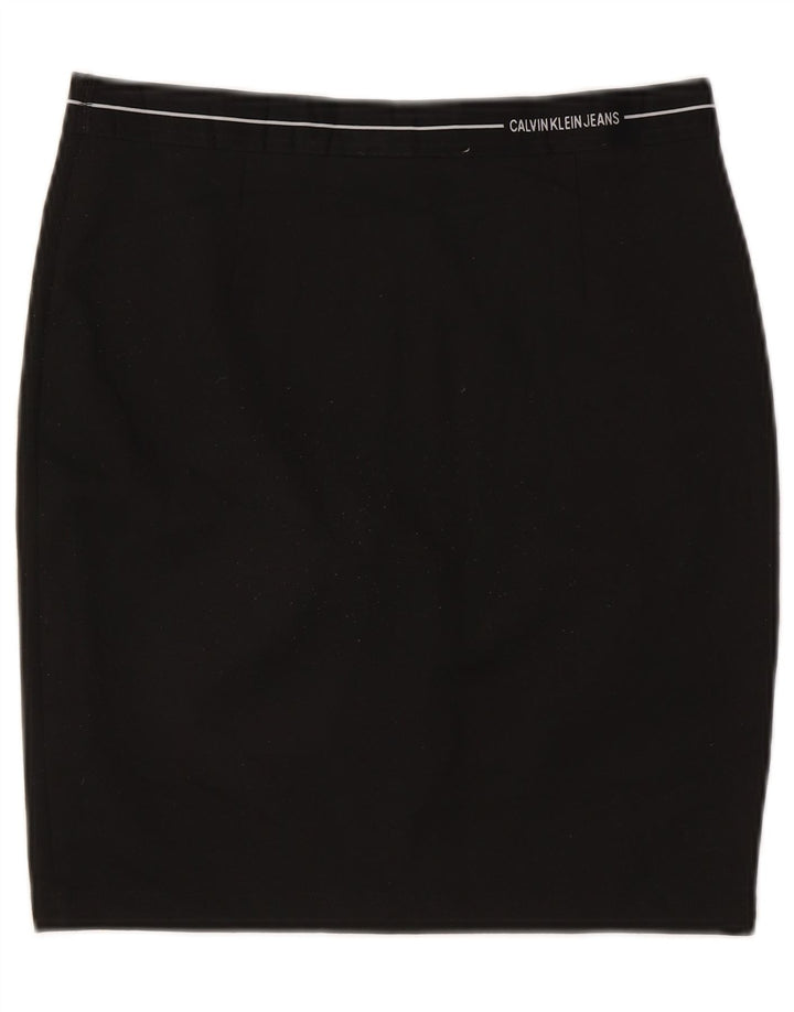 CALVIN KLEIN Damen Bleistiftrock Groß W32 Schwarz Polyester