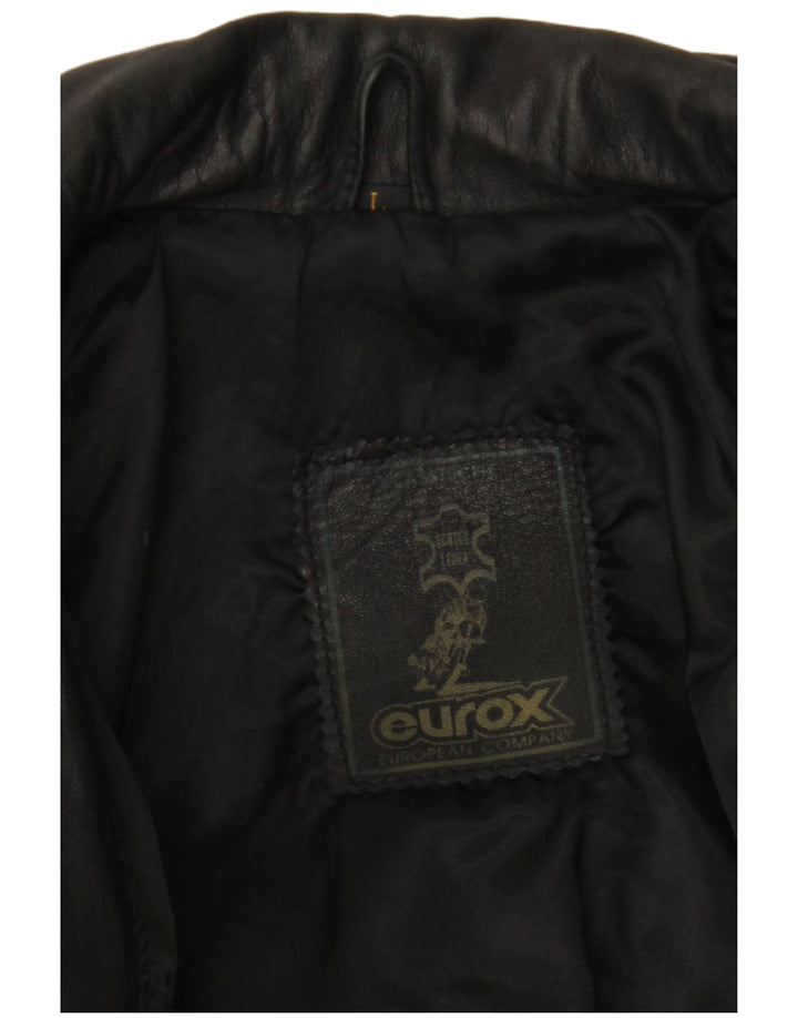 EUROX Grafische Leder-Rennjacke für Herren, UK 40, großes schwarzes Leder