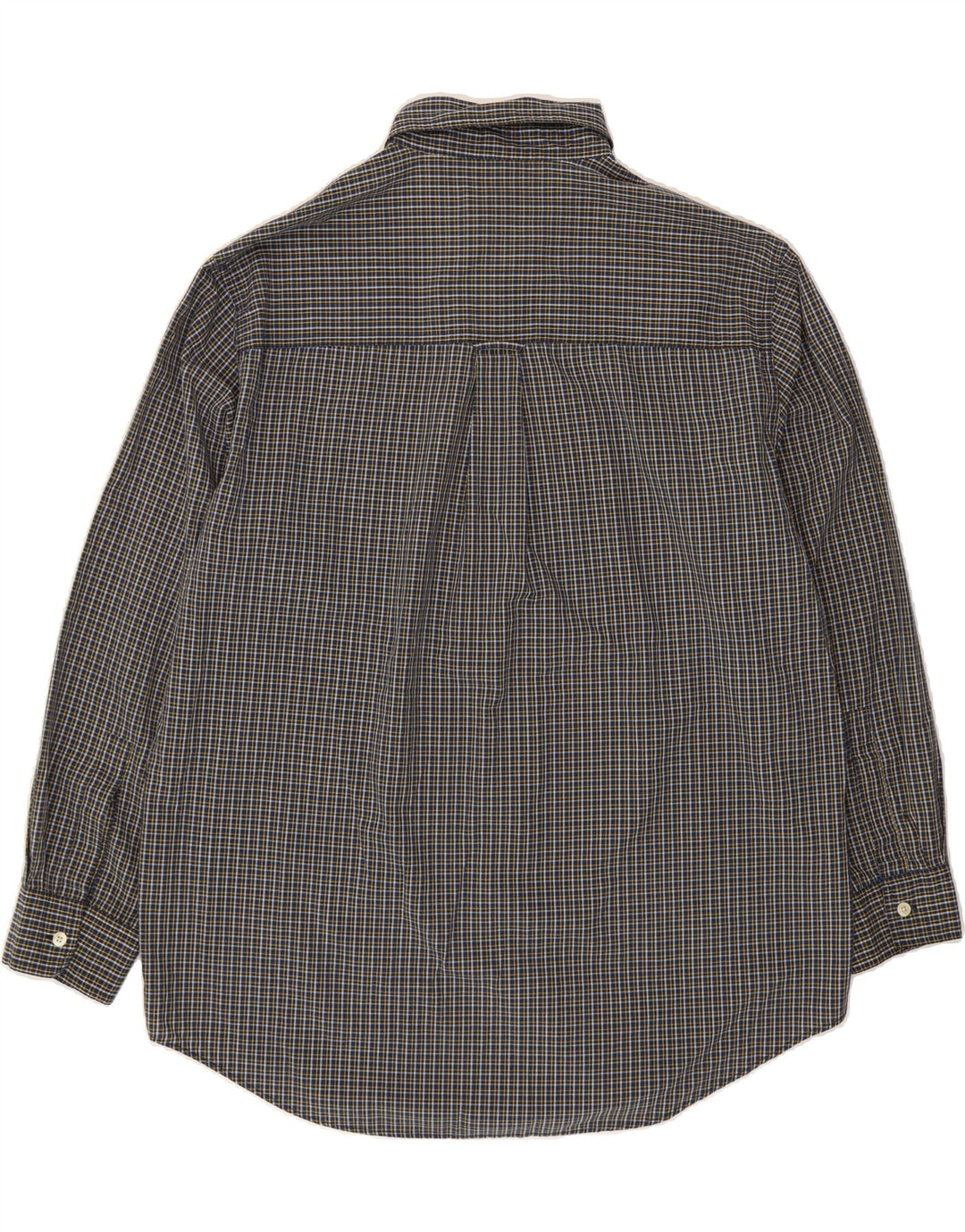 CHAPS Mens Shirt Large Navy Blue Check Cotton Vintage Chaps and Second-Hand Chaps from Messina Hembry 