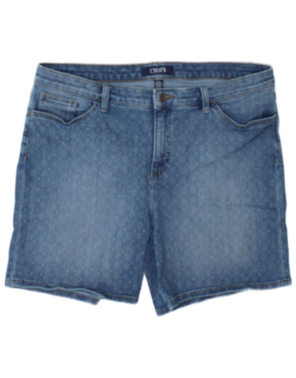 Chaps Damen-Jeansshorts, US 14, XL, W36, blau gepunktete Baumwolle