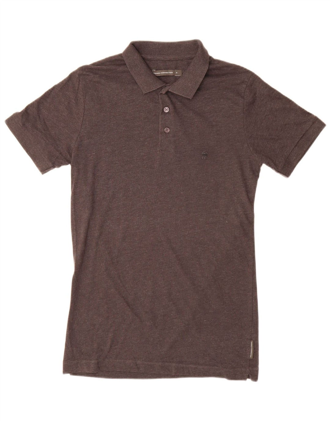 French Connection Herren-Poloshirt, Größe S, graue Baumwolle