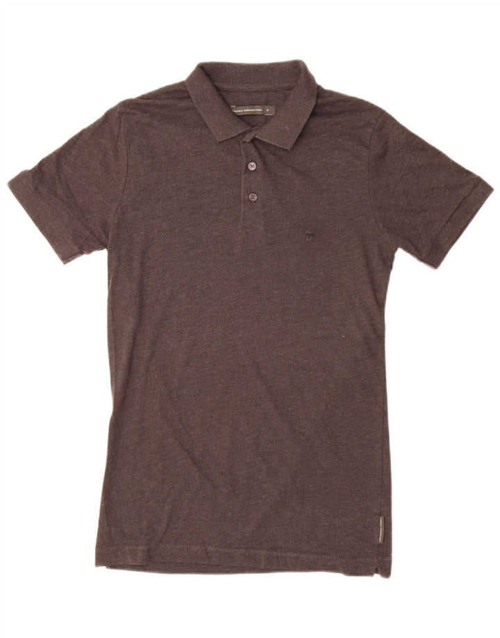 French Connection Herren-Poloshirt, Größe S, graue Baumwolle