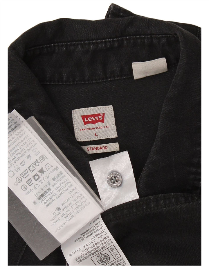 LEVI'S Herren Standard-Jeanshemd, groß, schwarze Baumwolle