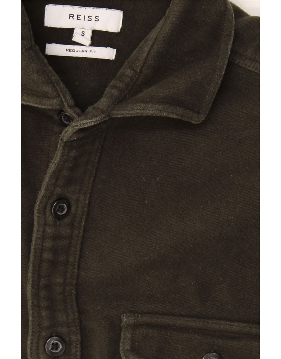 REISS Mens Regular Fit Flannel Shirt Small Green Cotton Vintage Reiss and Second-Hand Reiss from Messina Hembry 