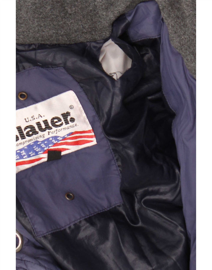Blauer Herren Wattierte Jacke UK 38 Medium Marineblau Polyamid