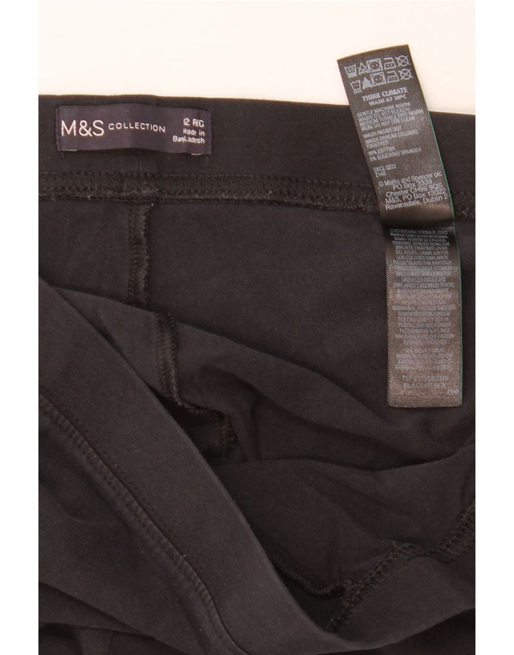 Marks & Spencer Damen Leggings UK 12 Mittelschwarze Baumwolle
