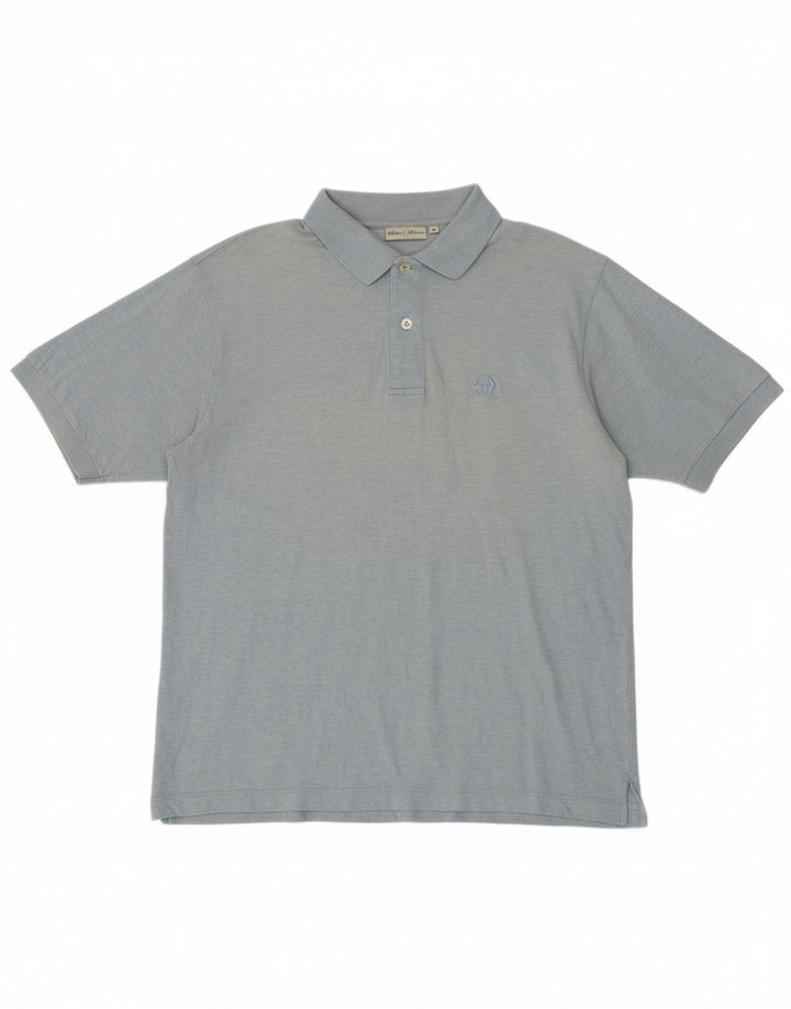 SERGIO TACCHINI Mens Polo Shirt IT 50 Medium Blue Cotton