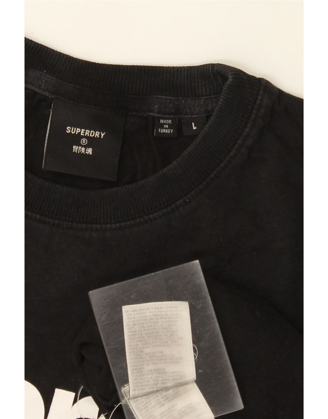 SUPERDRY Damen Grafik-T-Shirt-Oberteil UK 16 Large Schwarz Baumwolle