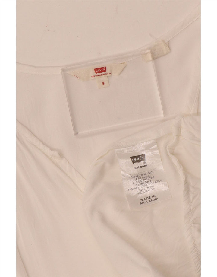 Levi's Damen-Blusenoberteil, ärmellos, Gr. 10, Größe S, Weiß, Viskose