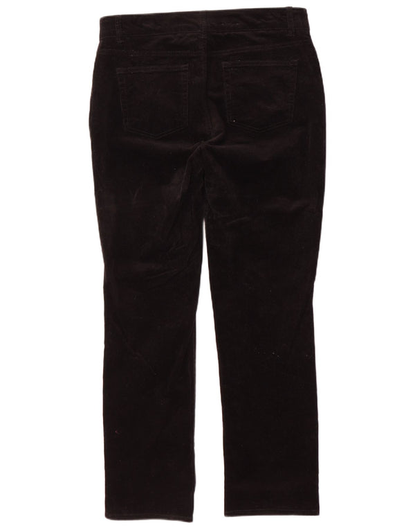 Chaps Damen Cordhose mit hoher Taille, US 10, Größe L, W30, L29, Schwarz