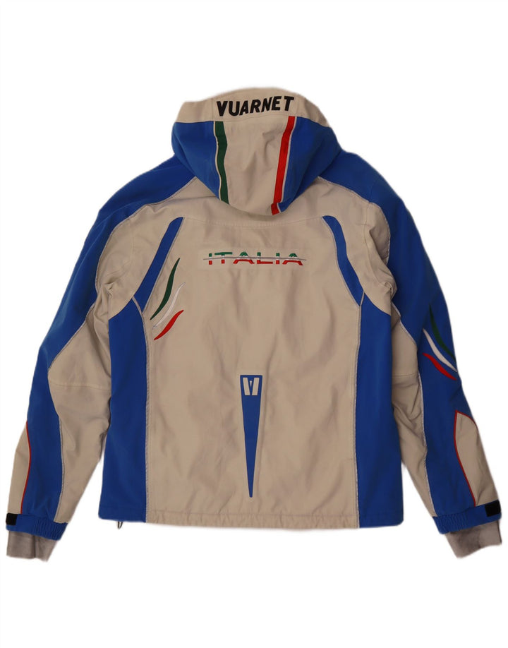 Vuarnet Herren-Skijacke mit grafischer Kapuze, UK 38, Mittelbeige, Farbblock