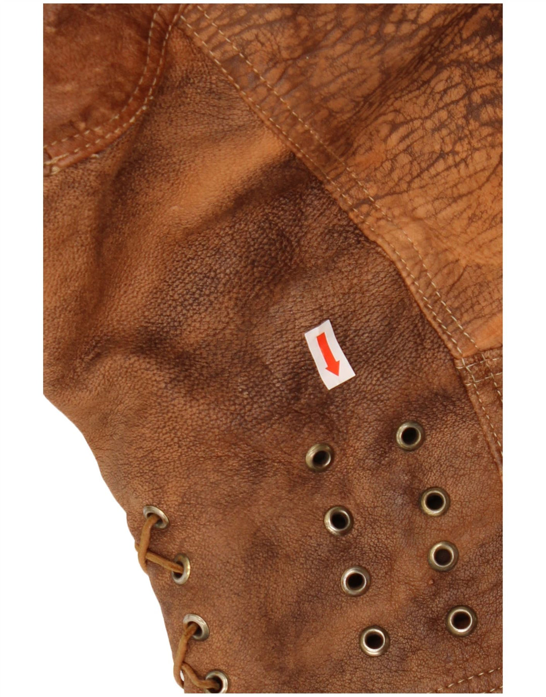 Vintage Damen Crop Lederjacke UK 16 Large Braun