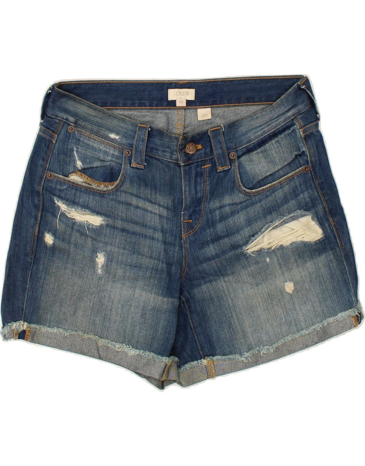 J. CREW Womens Distressed Denim Shorts W26 Small Blue Cotton Vintage J. Crew and Second-Hand J. Crew from Messina Hembry 