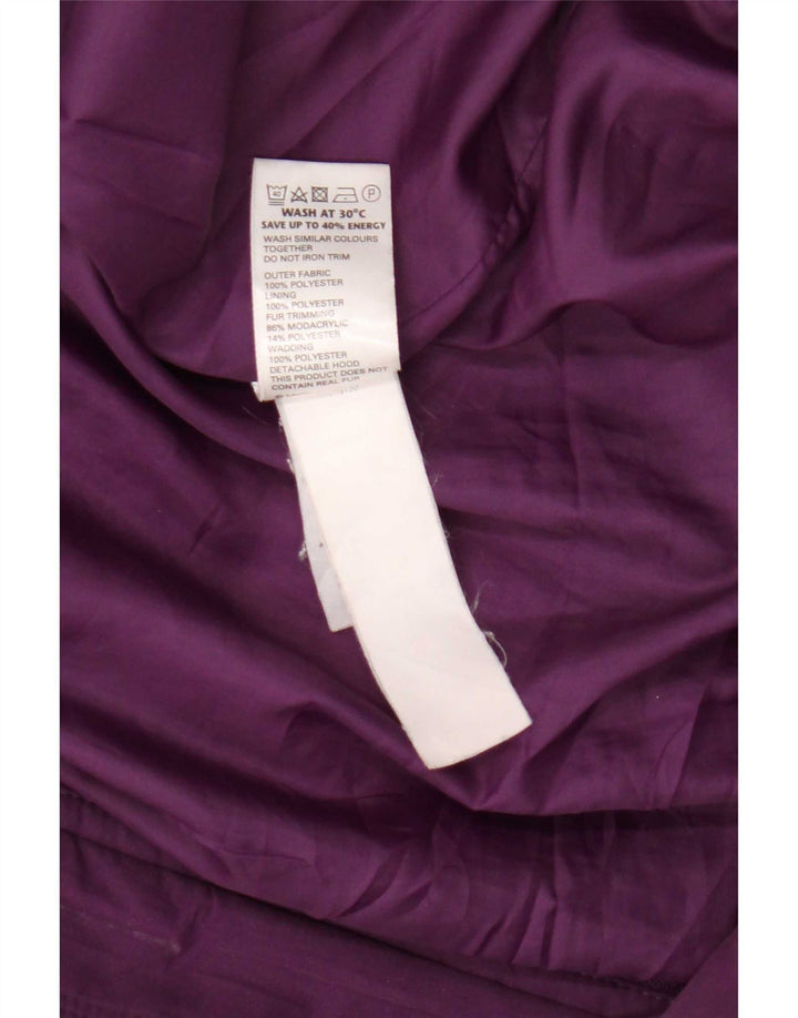 Marks & Spencer Damen Parka mit Kapuze, UK 20 2XL, Lila, Polyester