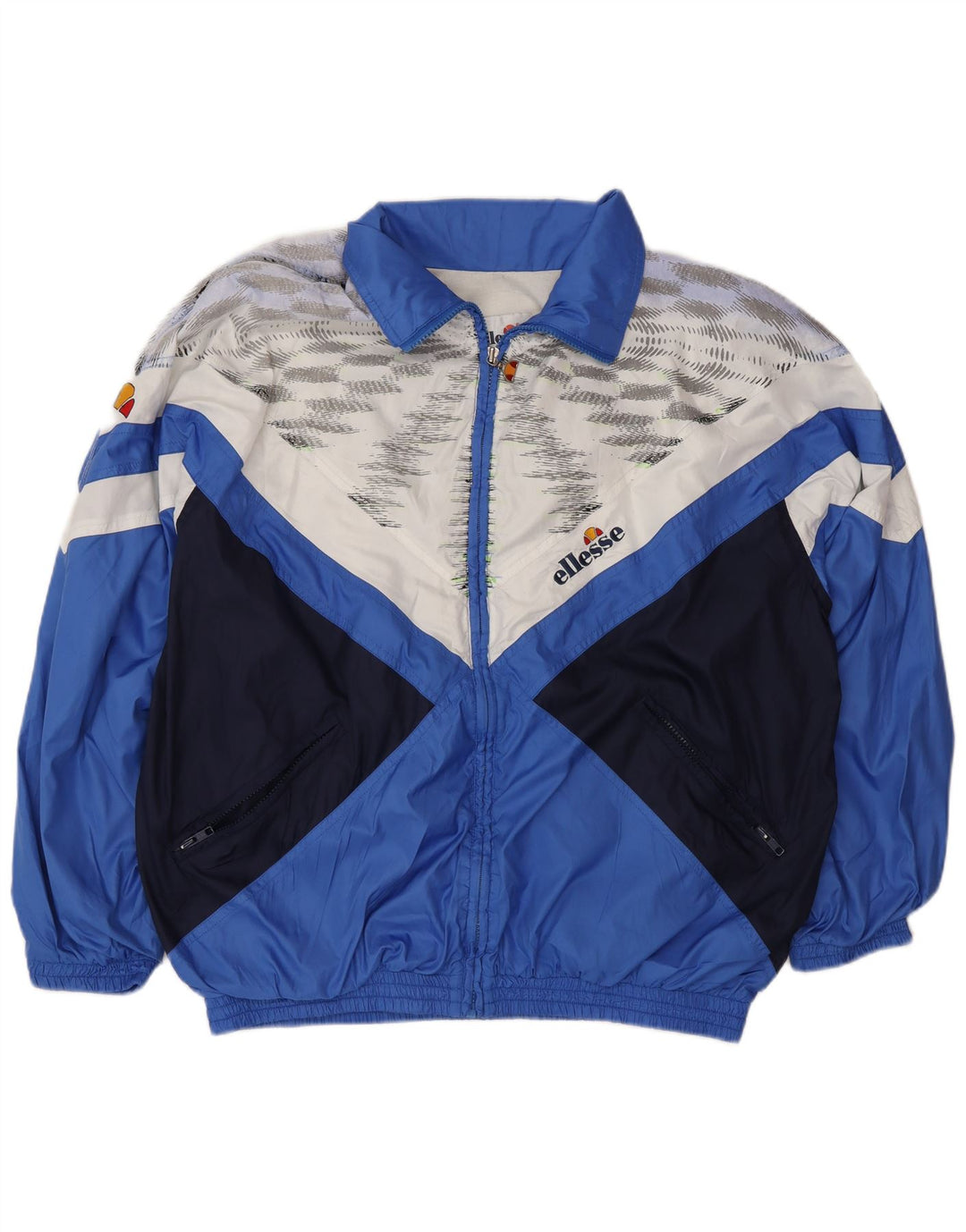 Ellesse Herren-Trainingsanzug, IT 50, groß, blaues Farbblock-Polyester