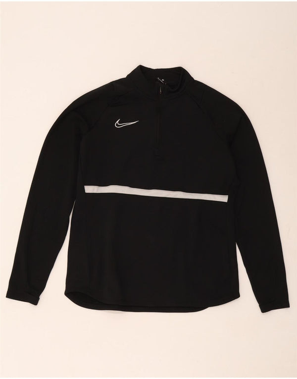 Nike Herren Dri Fit Pullover-Trainingsanzugoberteil mit Reißverschluss, Mittelschwarz, Farbblock