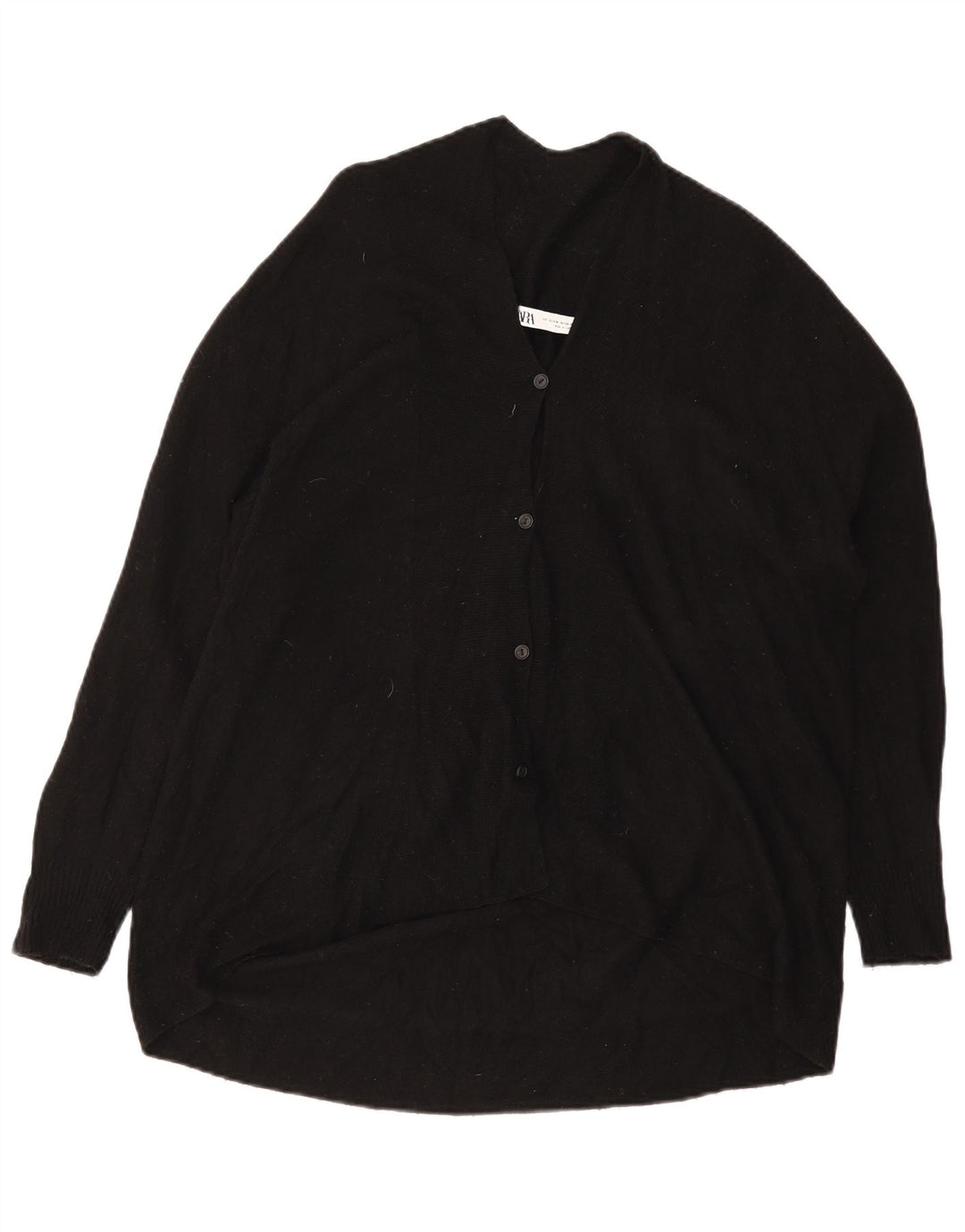 Zara Damen-Strickjacke in Übergröße, Gr. 10, Größe S, schwarze Wolle