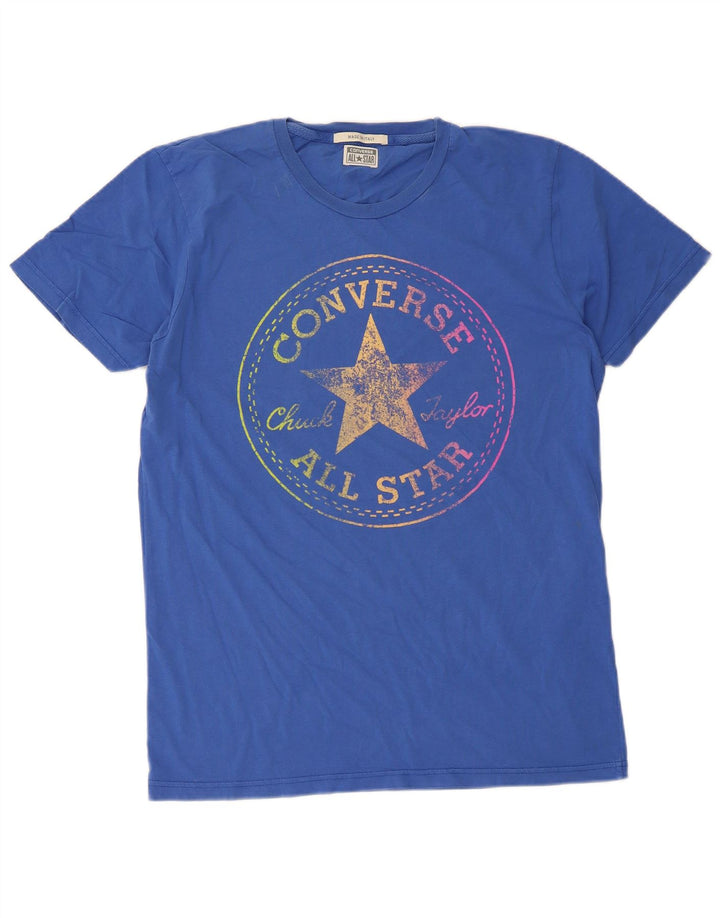 Converse Herren Chuck Taylor Graphic T-Shirt Top Large Blau Baumwolle