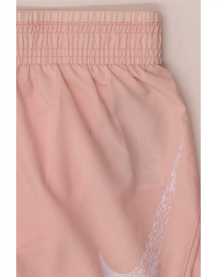 Nike Damen Dri Fit Graphic Sport Shorts UK 10 Small Rosa Polyester