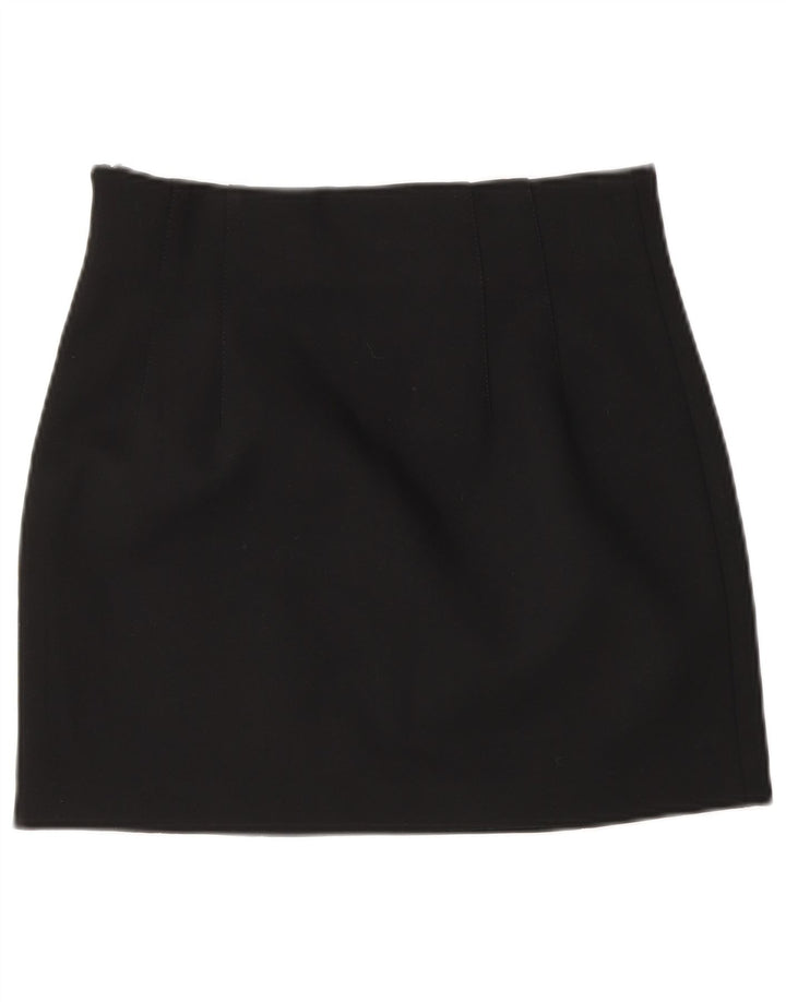 Zara Damen Minirock Small W26 Schwarz Polyester