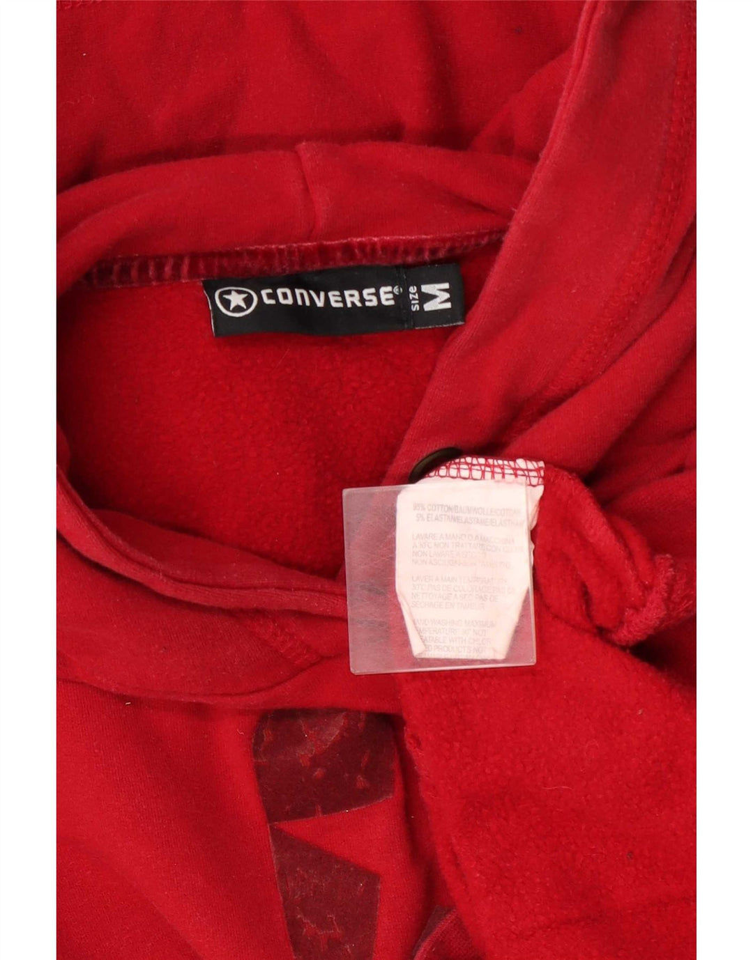 Converse Womens Graphic Hoodie Pullover UK 14 Mittelrote Baumwolle