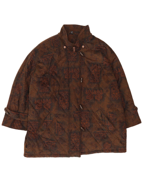 Niedieck Damen Wattierte Jacke UK 24 4XL Braun Paisley Polyester Classic
