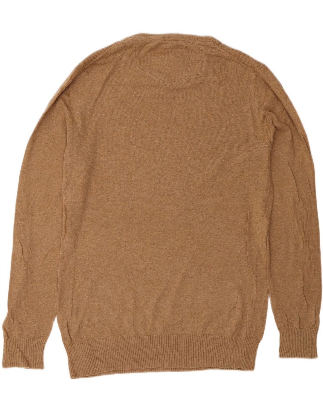 Fat Face Herren-Pullover mit Rundhalsausschnitt, XS, braune Baumwolle
