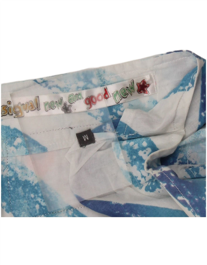 DESIGUAL Damen Grafik-Blusenoberteil UK 14 Mittelblau gestreift